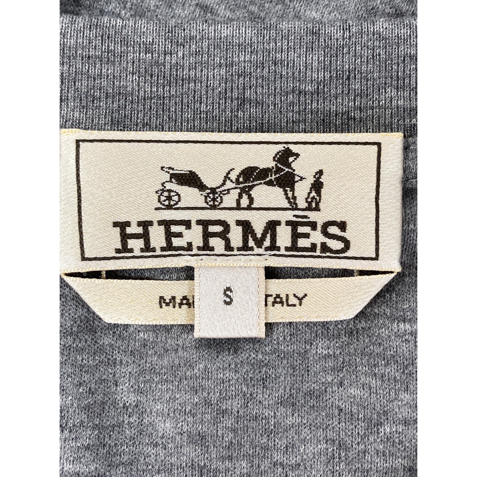 HERMES 【美品/国内正規】H567810HA H Cheval Leather Logo Patch Short Sleeve T-Shirt/Top