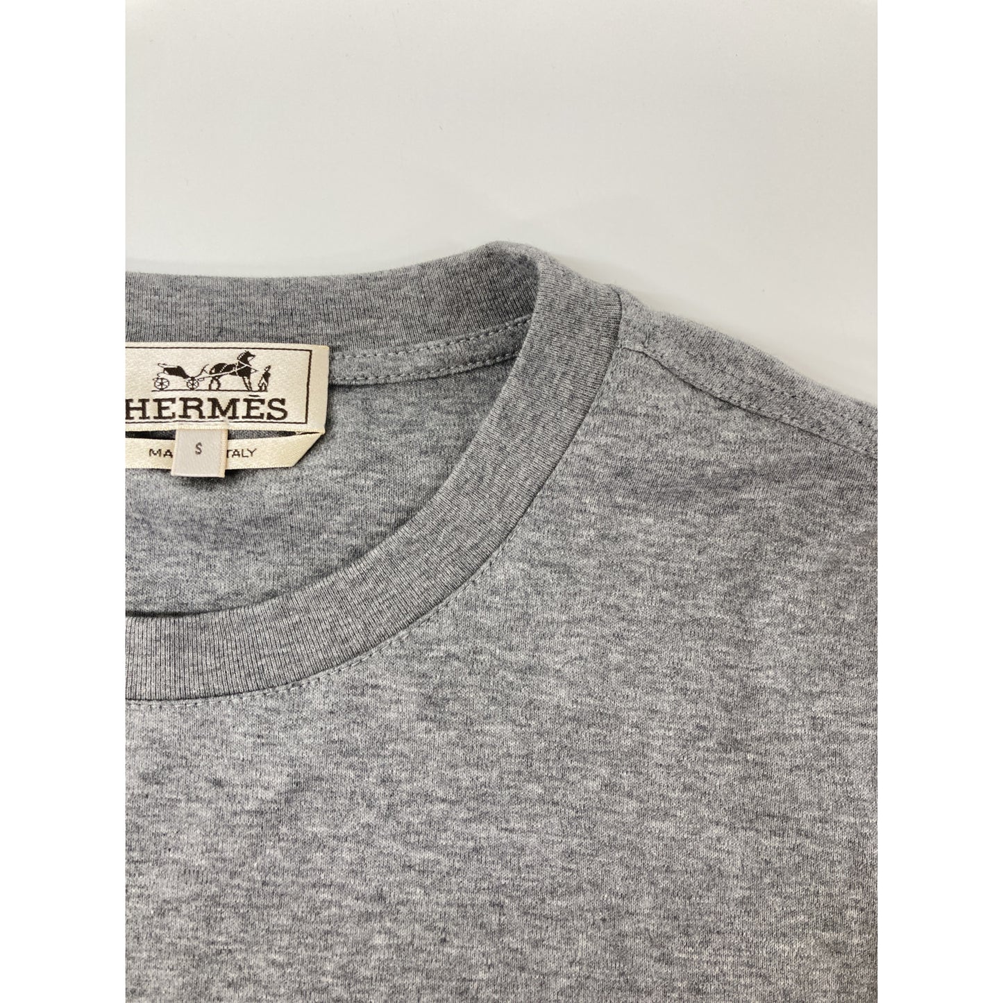HERMES 【美品/国内正規】H567810HA H Cheval Leather Logo Patch Short Sleeve T-Shirt/Top