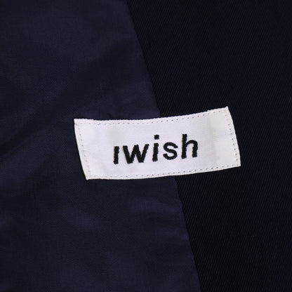 [I WISH] Navy Wool Zip Blouson Jacket, no size listed, women's