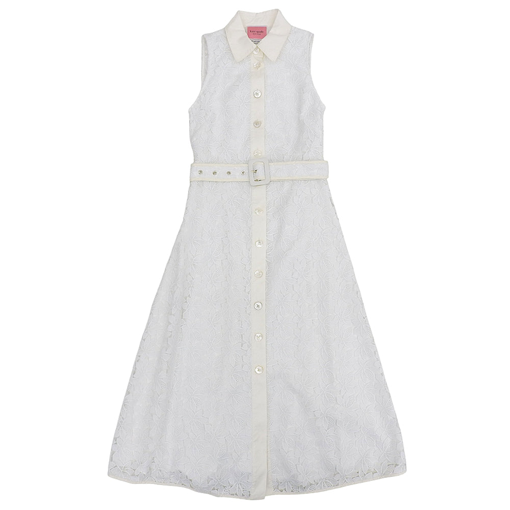 kate spade cotton leaf lace dress dress ladies white 00 NJMUB136 dress