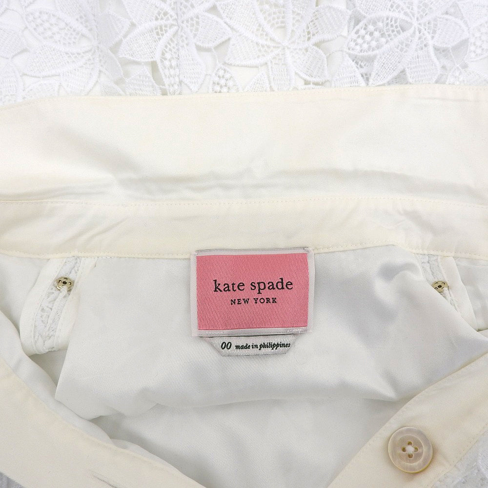 kate spade cotton leaf lace dress dress ladies white 00 NJMUB136 dress