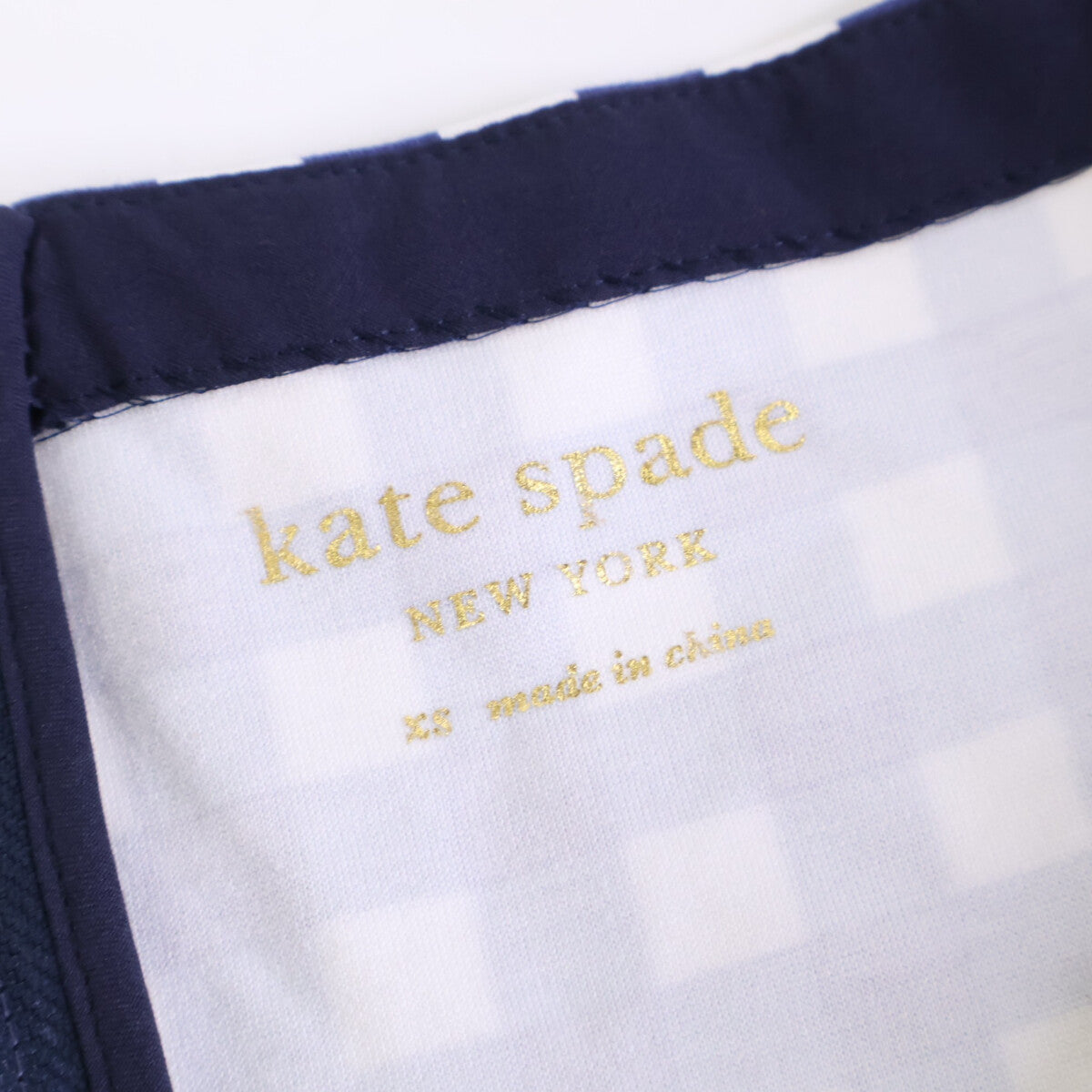 Kate spade ケイトスペード K7654 ネイビー チェック ノースリーブワンピース ワンピース