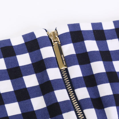 kate spade K7654 Navy Check Sleeveless Dress