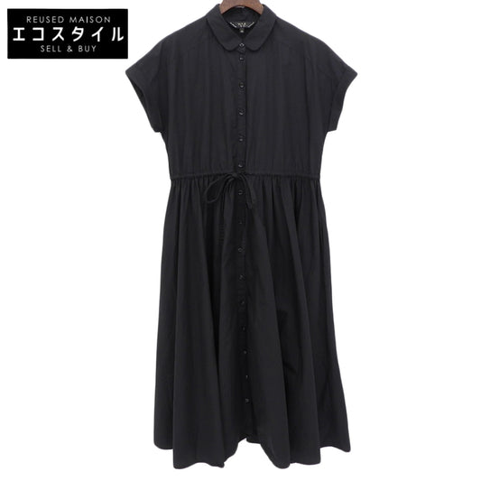 agnes b. Agnès B. Short Sleeve Shirt Dress Women's Black 36 4223WE69 Dress 36