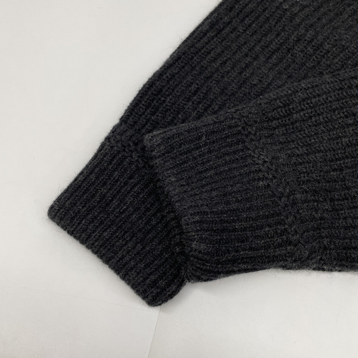 Black Wool Cashmere Padded Knit Blouson Jacket L Men's