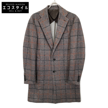 BROWN 20AW PAIN CHECK CHESTERFIELD COAT Men's Coat