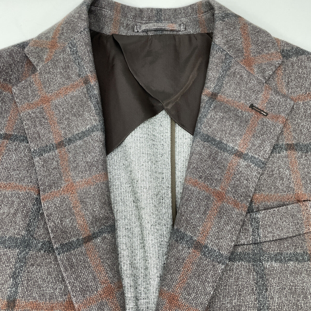 ESTNATION Estnation brown 20AW windowpane-check Chesterfield coat coat
