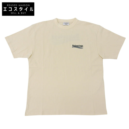 BALENCIAGA Balenciaga Excellent Condition Cotton Campaign Logo T-Shirt Top Men's Yellowish S 641665 21ss