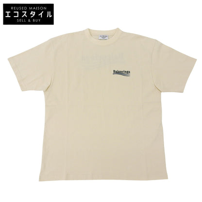 BALENCIAGA バレンシアガ 美品 コットン キャンペーンロゴ Tシャツ トップス メンズ イエロー系 S 641665 21年 トップス