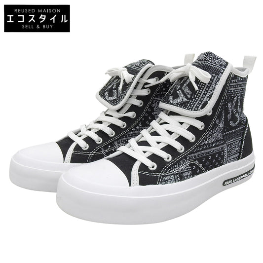 KARL LAGERFELD カール ラガーフェルド レースアップ サイドジップ スニーカー シューズ レディース ブラック 23.5cm KLJ60955 シューズ 37(EU)