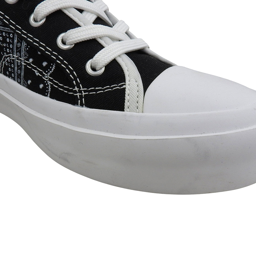 Lace-up Side-zip Sneaker Shoes for Women, Black, 23.5cm KLJ60955 Shoes 37(EU) Women's