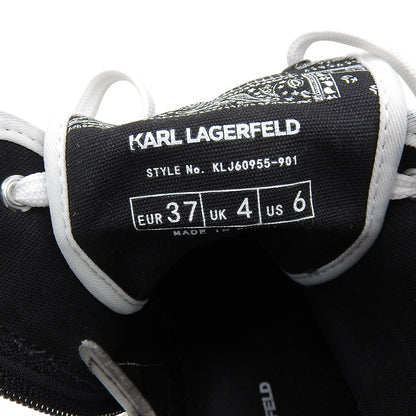Lace-up Side-zip Sneaker Shoes for Women, Black, 23.5cm KLJ60955 Shoes 37(EU) Women's