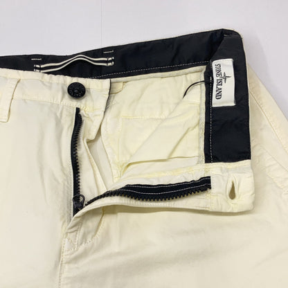 STONE ISLAND 石头岛 7415315WA 象牙色徽标贴片水洗长裤 裤子