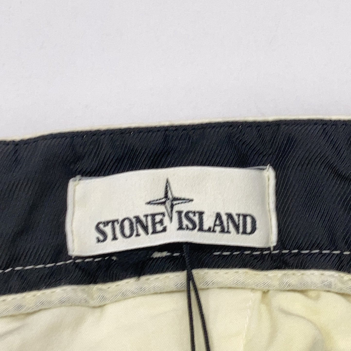 STONE ISLAND 石头岛 7415315WA 象牙色徽标贴片水洗长裤 裤子