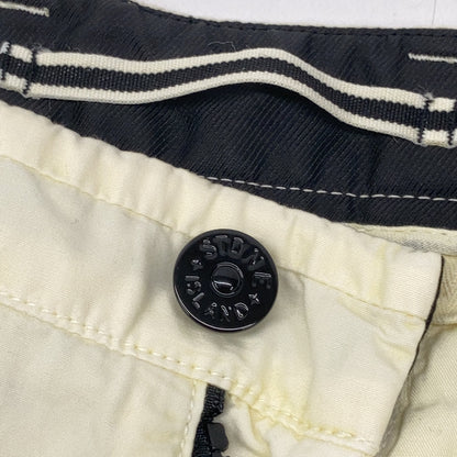 STONE ISLAND 石头岛 7415315WA 象牙色徽标贴片水洗长裤 裤子