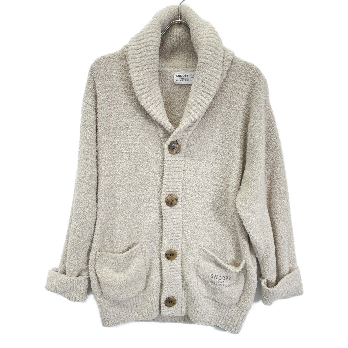 PEANUTS Baby Moko Jacquard Shawl Cardigan Tops L Women's