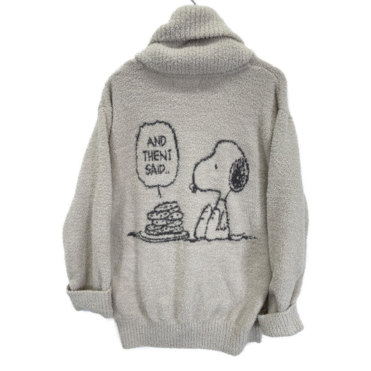 PEANUTS ﾍﾞﾋﾞﾓｺ ｼﾞｬｶﾞｰﾄﾞ ｼｮｰﾙ ｶｰﾃﾞｨｶﾞﾝ トップス L レディース