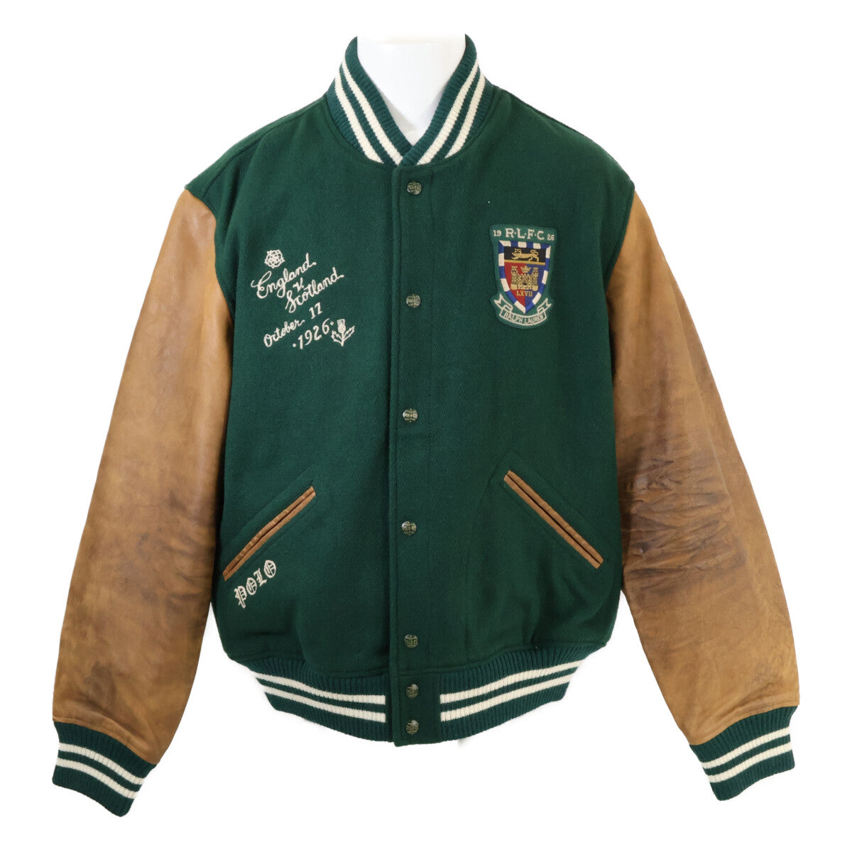 【新品同款/国内正品】Varsity Inspired 羊毛拼接皮袖棒球夹克 XXL 男士