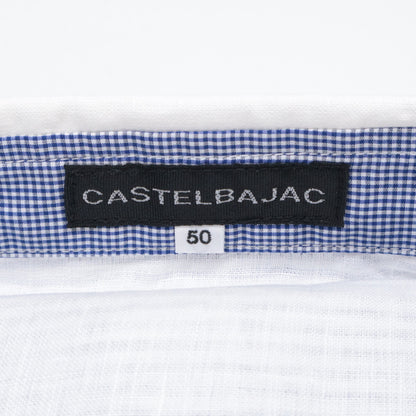 CASTELBAJAC White 21560-101 French Linen Snoopy Embroidery S/S Shirt Top