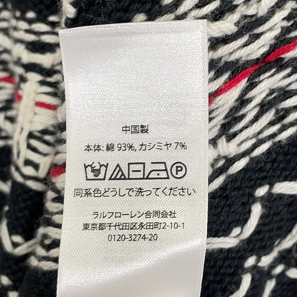 POLO RALPH LAUREN 拉夫劳伦 黑色羊绒混纺雪花图案开衫 上衣