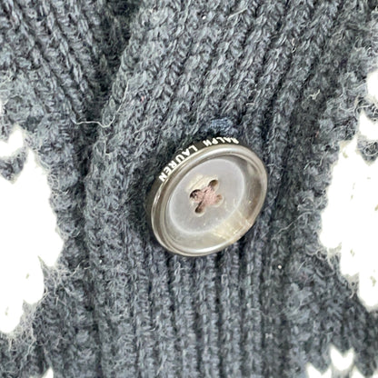 POLO RALPH LAUREN 拉夫劳伦 黑色羊绒混纺雪花图案开衫 上衣