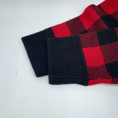 POLO RALPH LAUREN ポロ ラルフローレン ﾚｯﾄﾞﾌﾞﾗｯｸ ﾊﾞｯﾌｧﾛｰﾁｪｯｸ ｳｰﾙ ｼｮｰﾙｶﾗｰｶｰﾃﾞｨｶﾞﾝ トップス XL