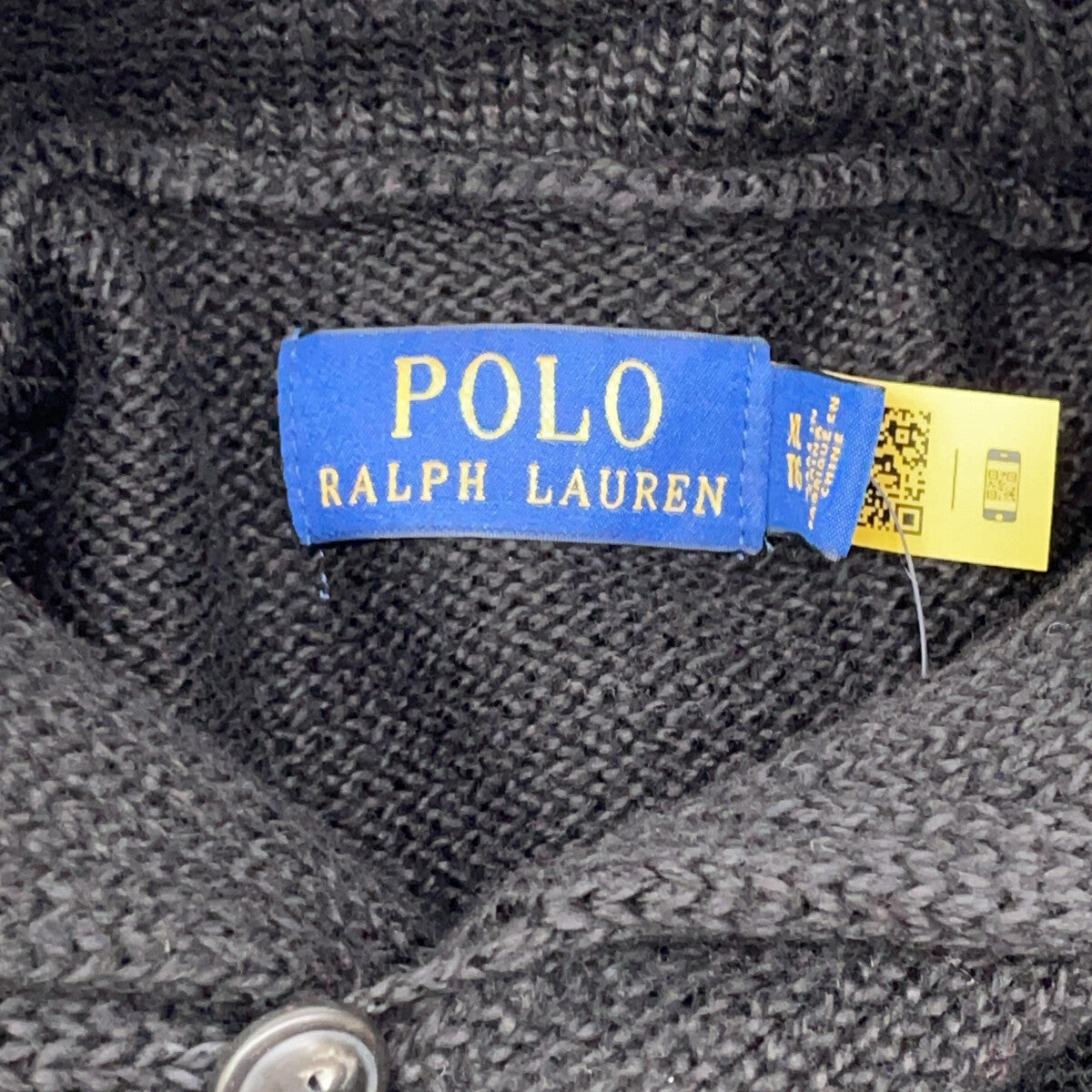 POLO RALPH LAUREN Black Red 2021 Nordic Shawl Collar Knit Top