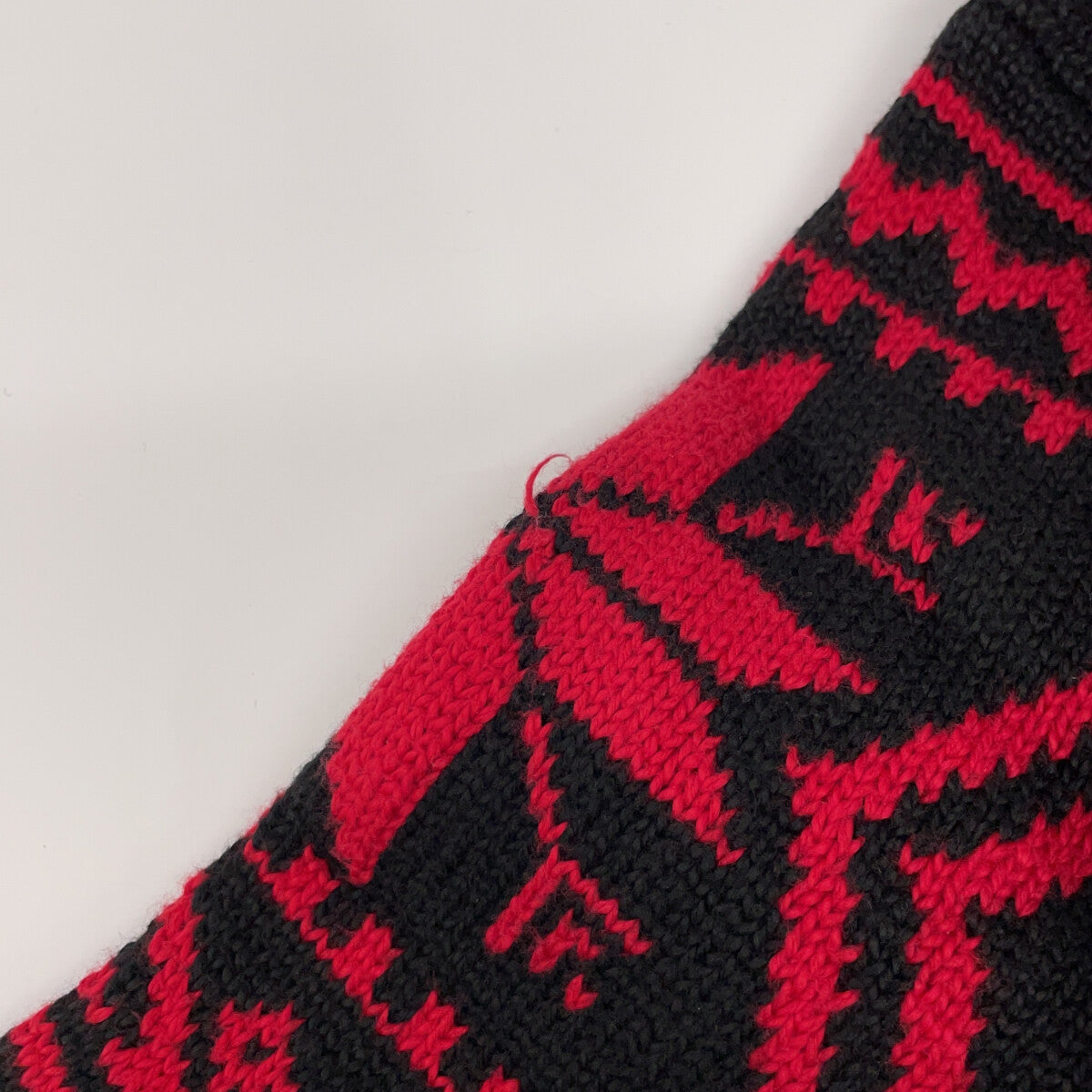 POLO RALPH LAUREN Black Red 2021 Nordic Shawl Collar Knit Top