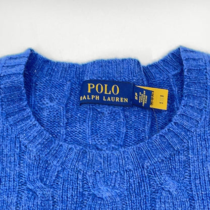 POLO RALPH LAUREN 保罗拉夫劳伦 蓝色羊绒绞花毛衣 上衣