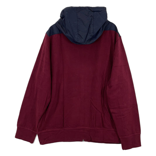 Bordeaux Nylon Switching Knit Zip Hoodie Top XXL Men's
