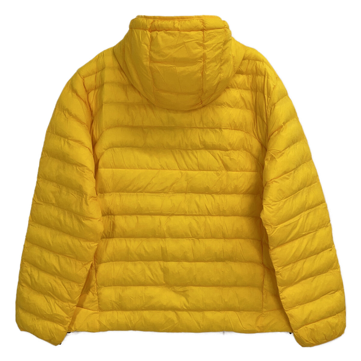 Yellow Nylon Packable Padded Hoodie Jacket XXL Men's