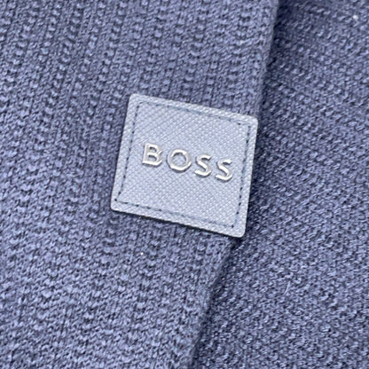 BOSS ボス 50467702 ブラック レギュラーフィット パッド入りニット ブルゾン ジャケット