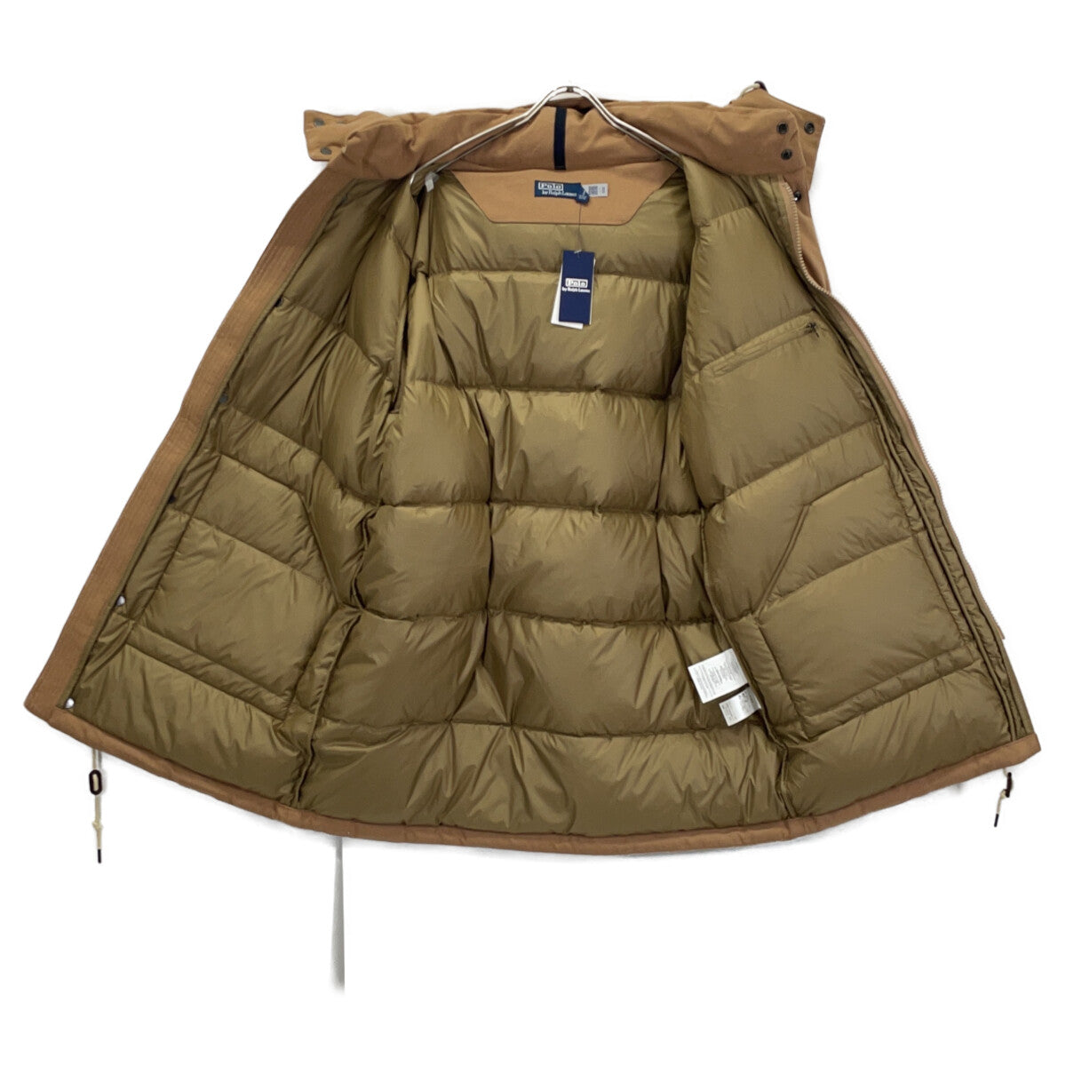 POLO RALPH LAUREN ポロ ラルフローレン ベージュ ウール フーデッド パデッド ダウン コート コート