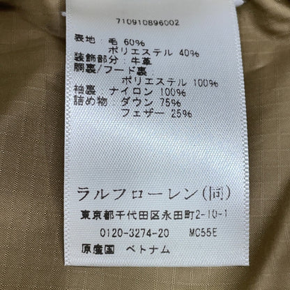 POLO RALPH LAUREN ポロ ラルフローレン ベージュ ウール フーデッド パデッド ダウン コート コート