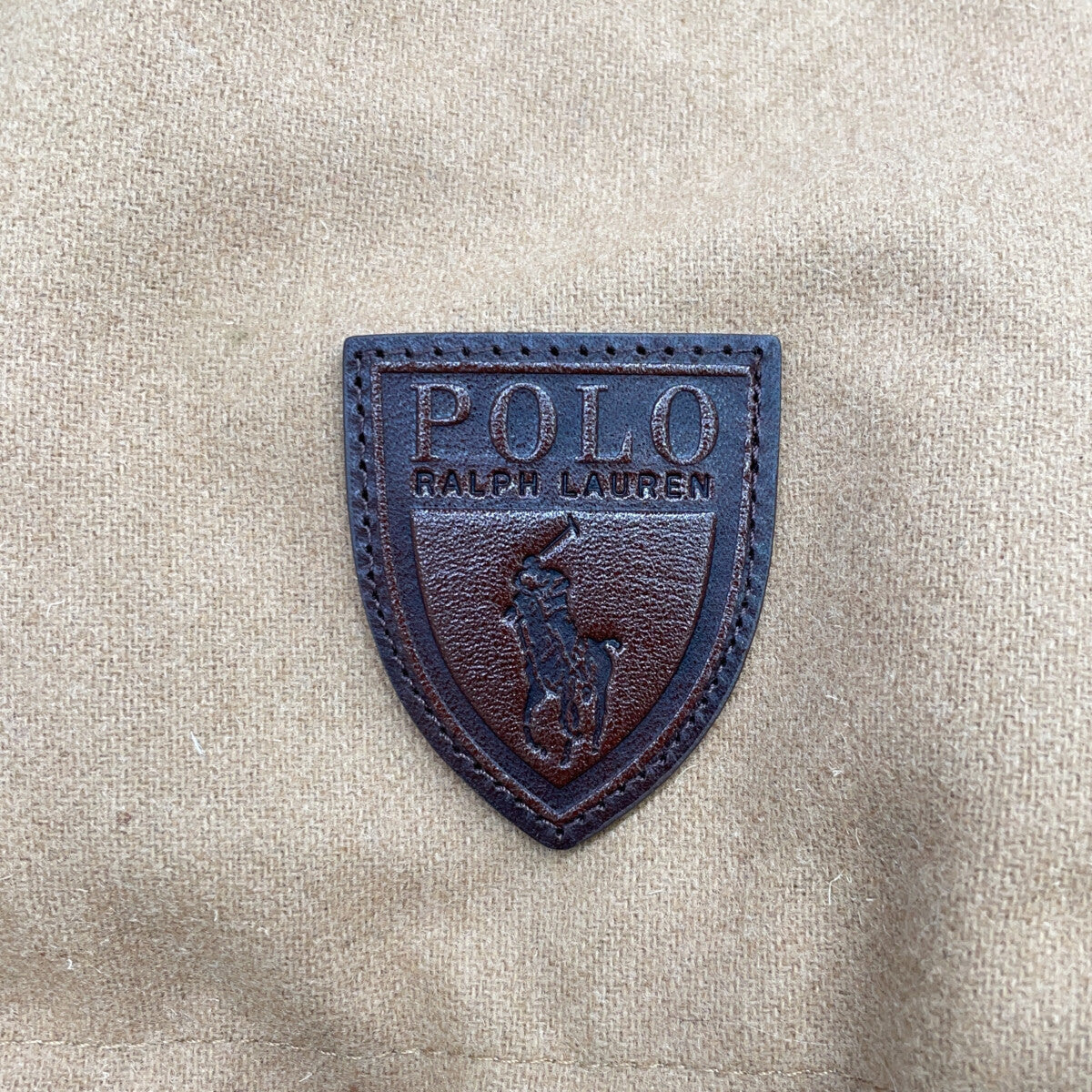 POLO RALPH LAUREN Beige Wool Hooded Padded Down Coat Coat
