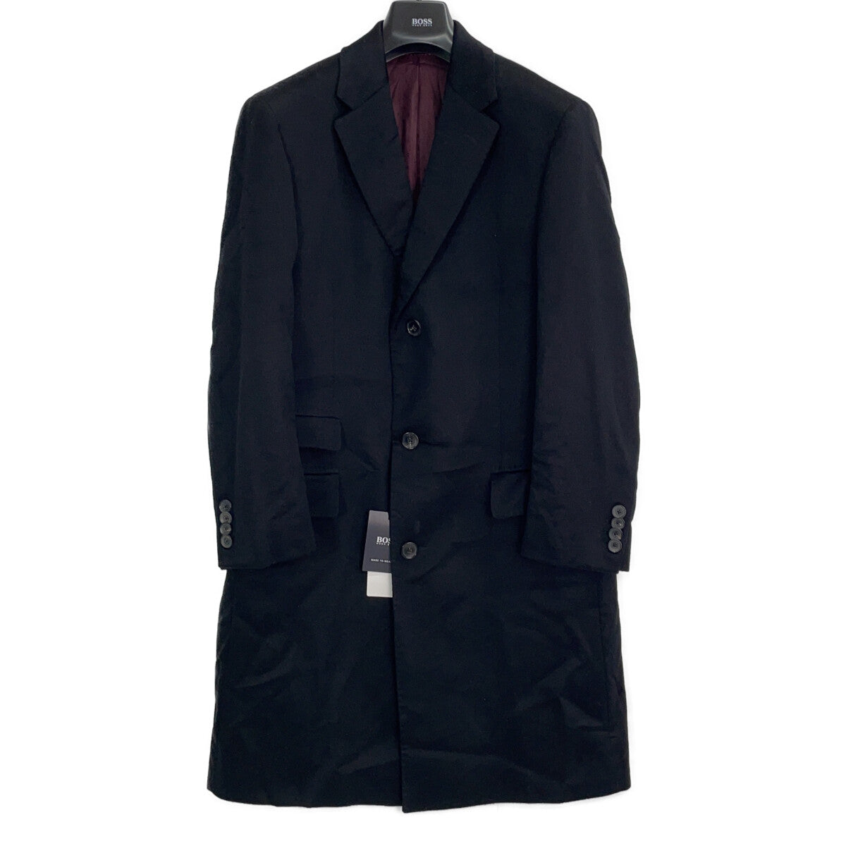 HUGOBOSS ヒューゴボス ブラック カシミヤ100 チェスターコート コート