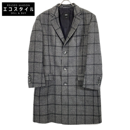 HUGOBOSS ヒューゴボス グレー ロロピアーナ生地 ウィンドウペン チェスターコート コート
