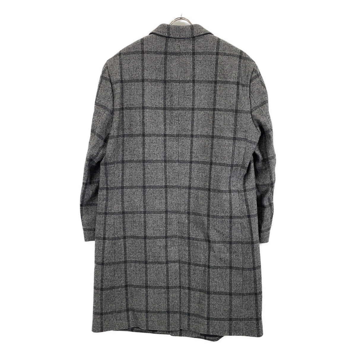 HUGOBOSS Hugo Boss gray Loro Piana fabric windowpane Chesterfield coat coat