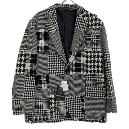 Wool x Angora Houndstooth Patchwork Jacket LL Men's