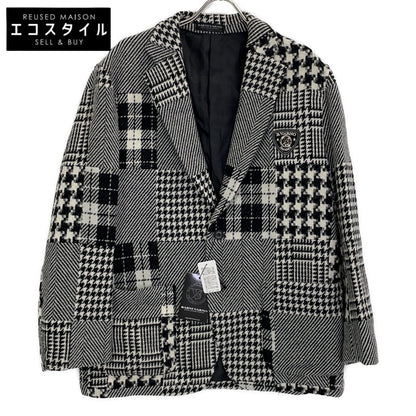 Wool x Angora Houndstooth Patchwork Jacket LL Men's