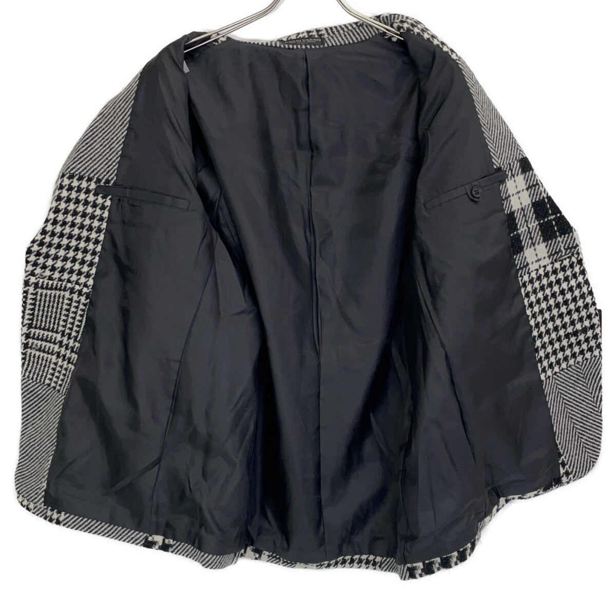 Wool x Angora Houndstooth Patchwork Jacket LL Men's