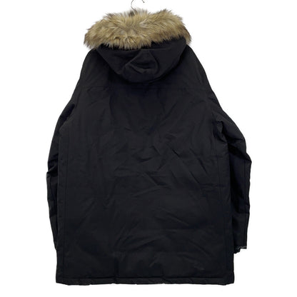 Men's Black Down Jacket with Fur Trim, XL