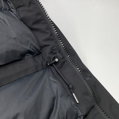 Men's Black Down Jacket with Fur Trim, XL