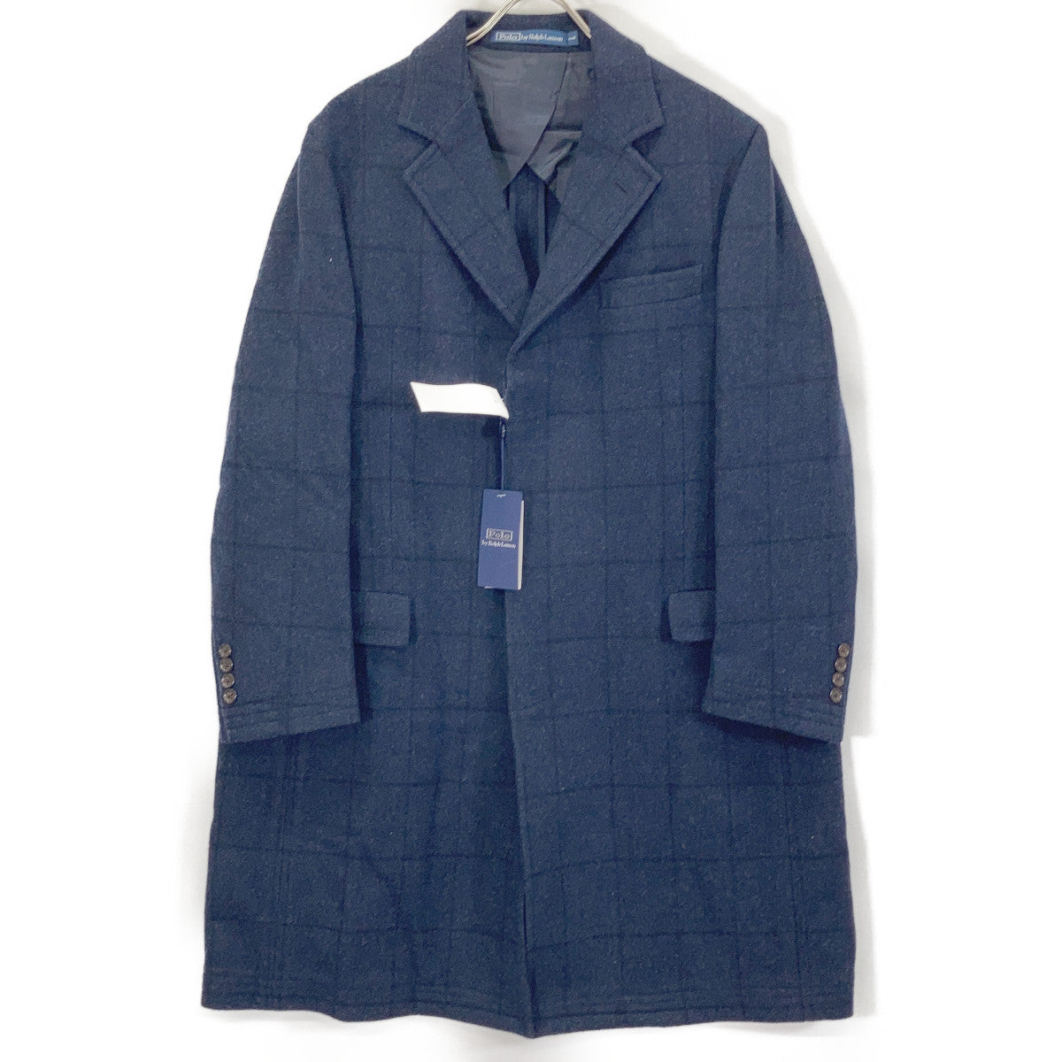 NAVY PS Paddock Wool Check Coat 44R Men's