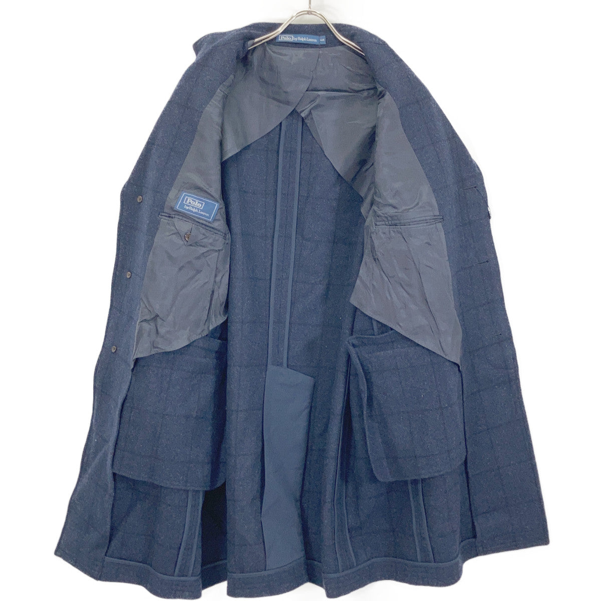 NAVY PS Paddock Wool Check Coat 44R Men's