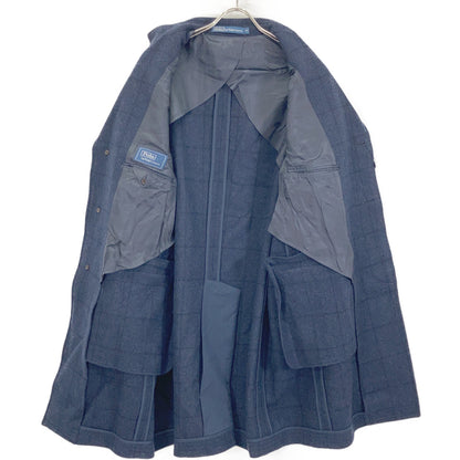 NAVY PS Paddock Wool Check Coat 44R Men's