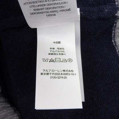 POLO RALPH LAUREN 保罗·拉尔夫·劳伦 几乎全新 羊驼毛混纺针织衫 男士 海军蓝×蓝色×灰色 XXL 710883132001 上衣