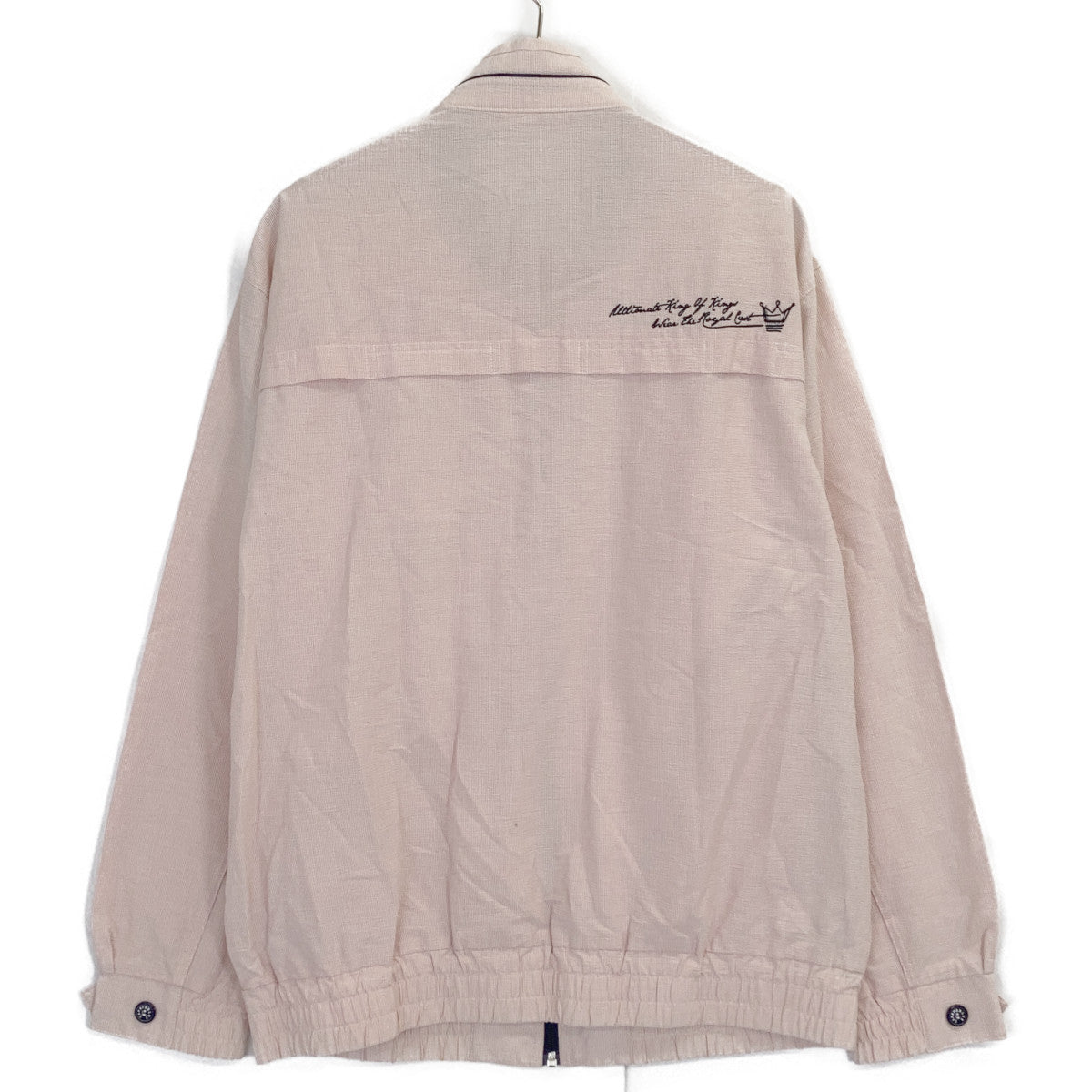 [BLUE] Pink Stand-Collar Zip-Up Jacket (Size 50, Men's)