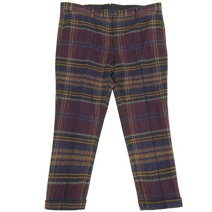 Excellent condition Alpaca Wool Plaid Pants Bottoms Men's Multicolor Purple Bottoms ― Men's