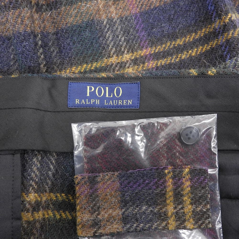 Excellent condition Alpaca Wool Plaid Pants Bottoms Men's Multicolor Purple Bottoms ― Men's